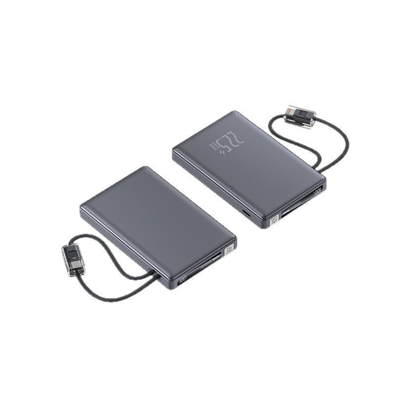 Bærbar Powerbank med hurtigladingsfunksjon og integrert ladekabel Skanto