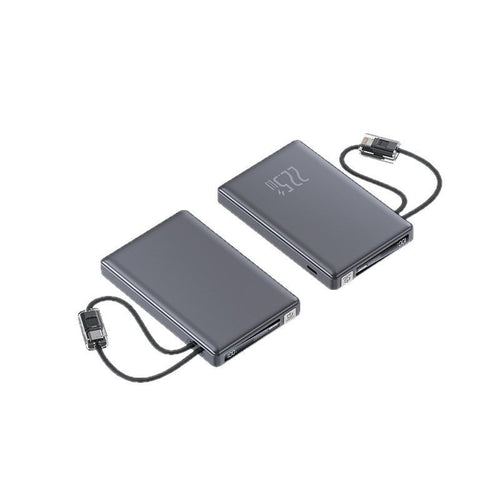 Bærbar Powerbank med hurtigladingsfunksjon og integrert ladekabel Skanto