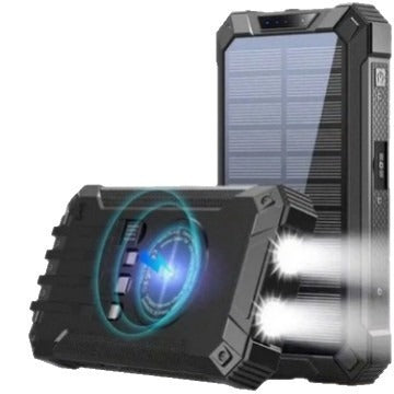 Solcelledet Powerbank med LED-lys Skanto