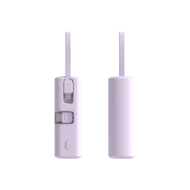 Kompakt Powerbank med innebygd ladekabel og LED-indikator Skanto
