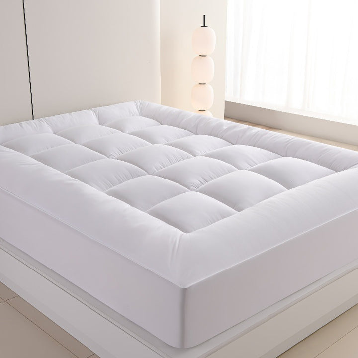 Ultimate Cooling Mattress Pad – Premium Quilted Pillow Top, Luxuriously Fluffy and Ultra-Breathable with Secure 14-18 Deep Pocket Cover – Enhanced Sleep Comfort, 1pc | Skanto