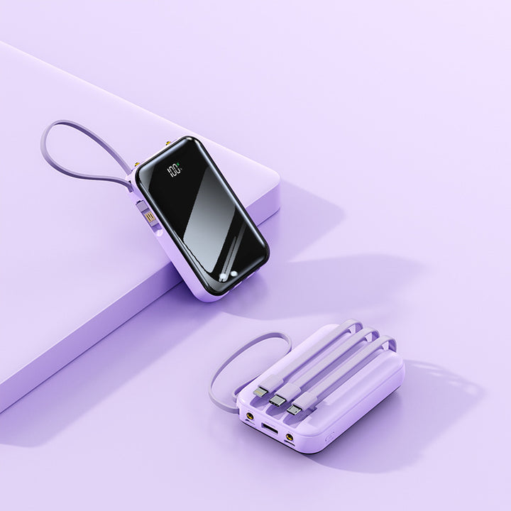 Bærbar Powerbank med innebygd ladestasjon Skanto