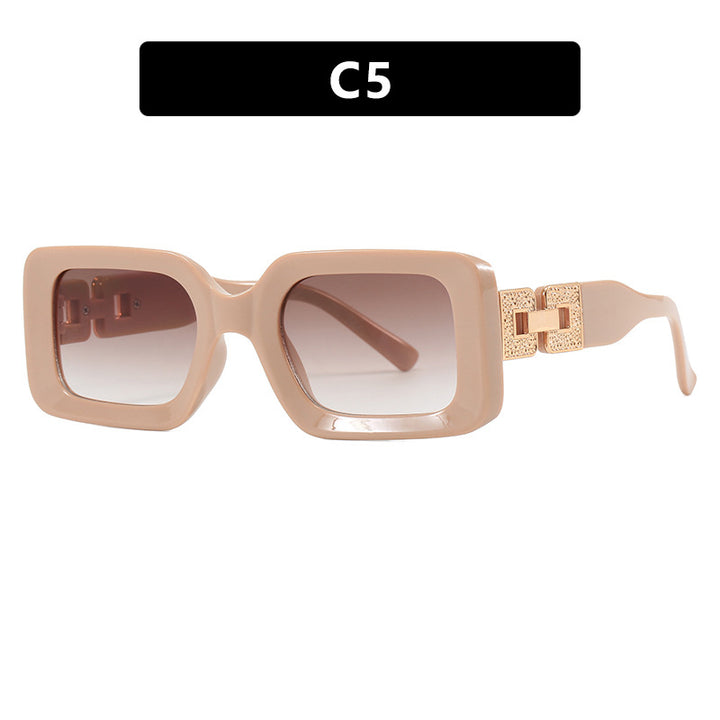 Women's fashionable sunglasses in elegant square design with luxurious gold details Skanto