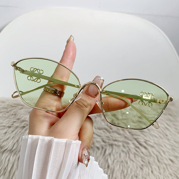 Women's Fashion Cat-Eye Sunglasses with Filigree Metal Frame Skanto