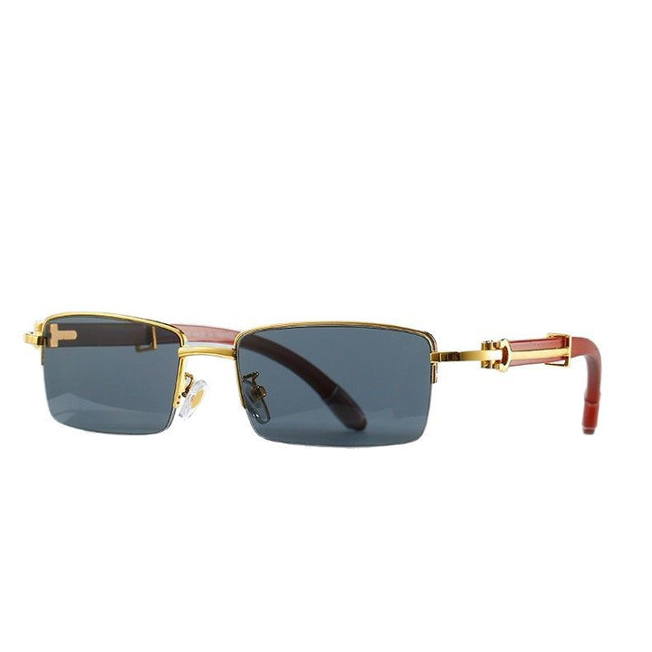 Dame modische solbrille med elegant metallramme og høykvalitets glass Skanto