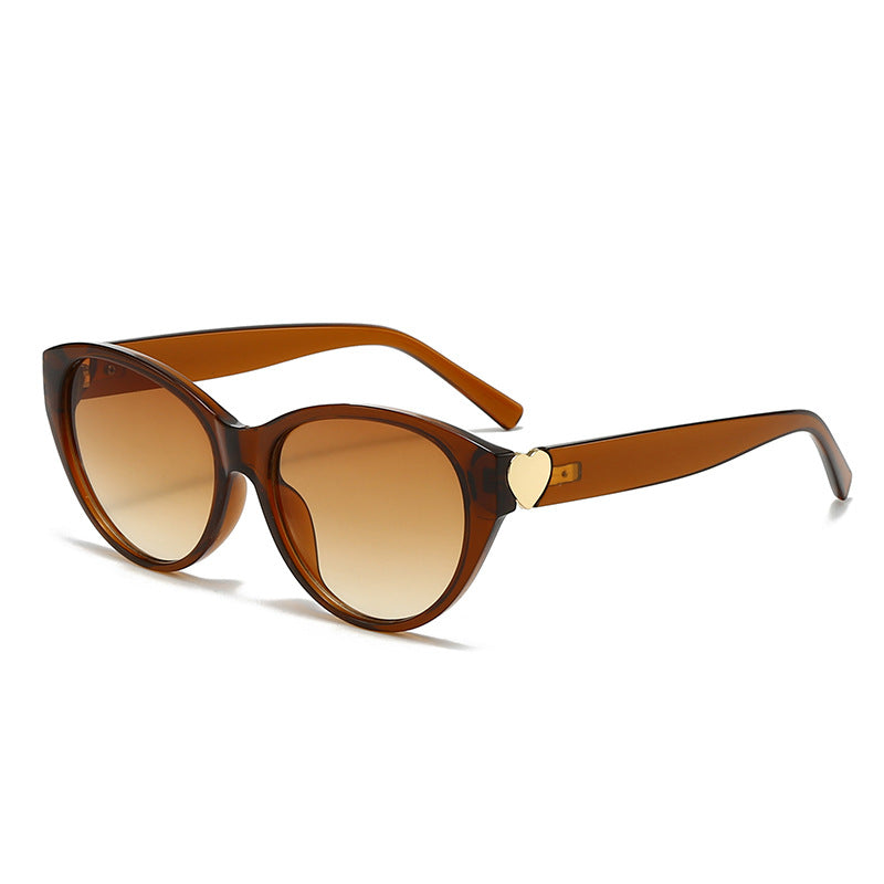 Dame Cat-Eye solbriller med hjerte-motiv Skanto