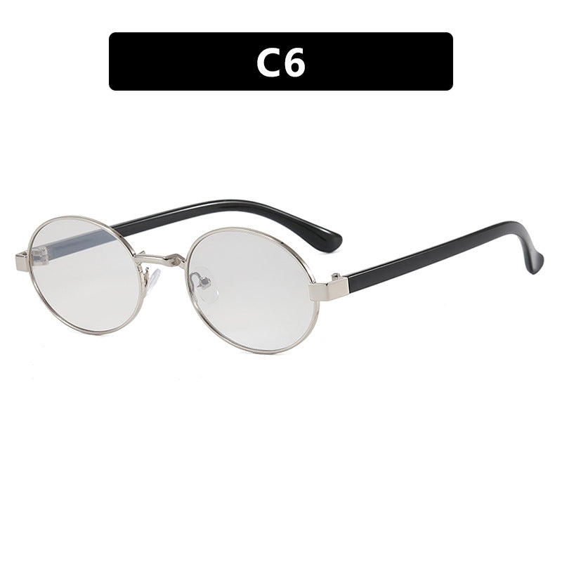 Women's round glasses with elegant metal frame and adjustable nose pads Skanto