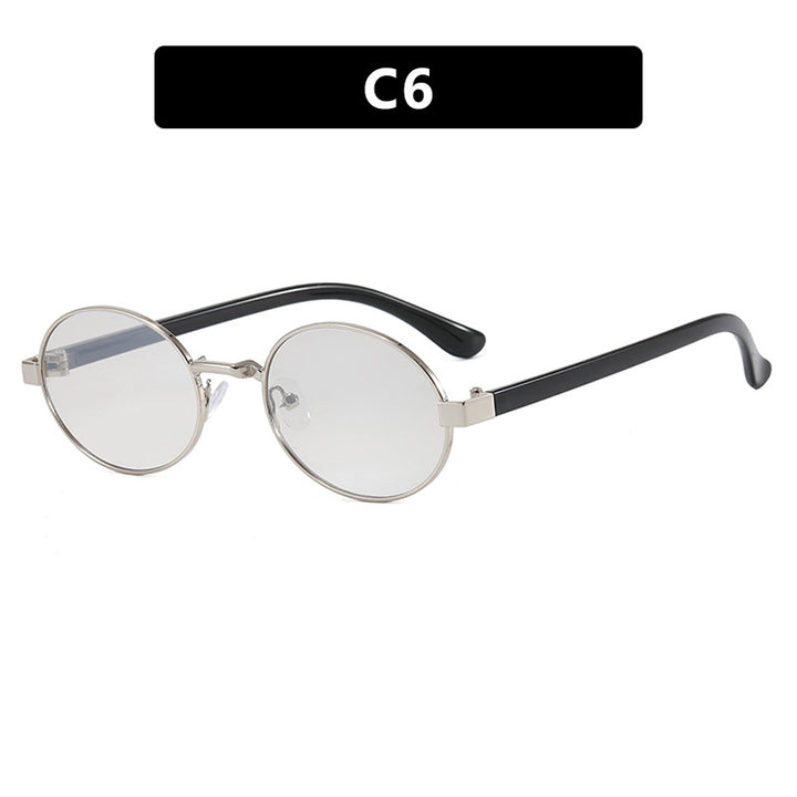 Women's round glasses with elegant metal frame and adjustable nose pads Skanto