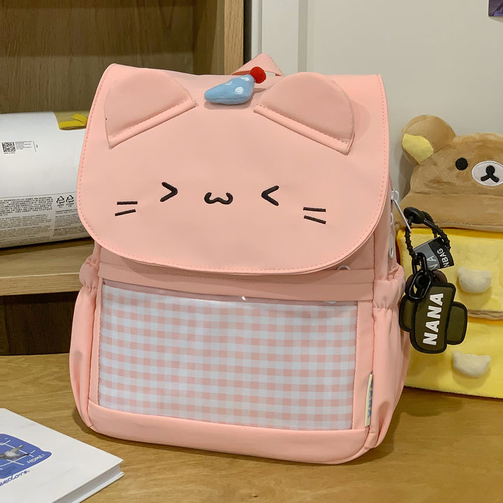 Barnas Sjarmerende Kat Ansikt Mini Skole Ryggsekk