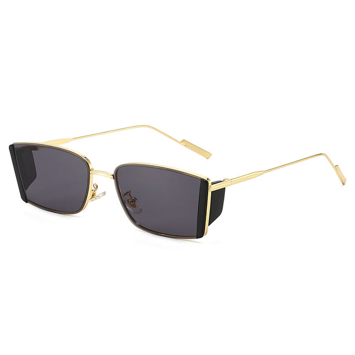 Dame elegant firkantet solbriller med fin metallramme Skanto