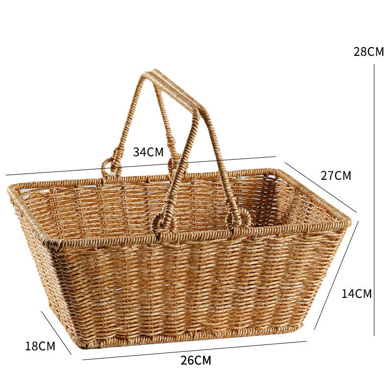 Unisex Håndlaget Kurv med robuste Håndtak Skanto