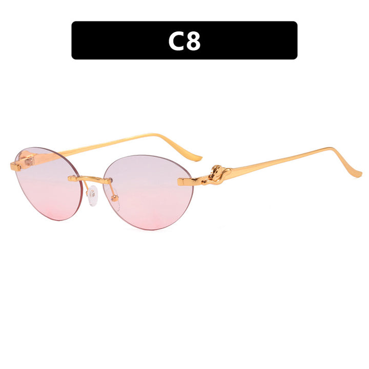 Women's round sunglasses with elegant, semi-transparent frame and stylish details Skanto