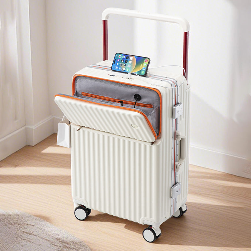 Unisex Multi-Compartment Rolling Hard-Shell Bagasje med Integrert Ladeport Skanto