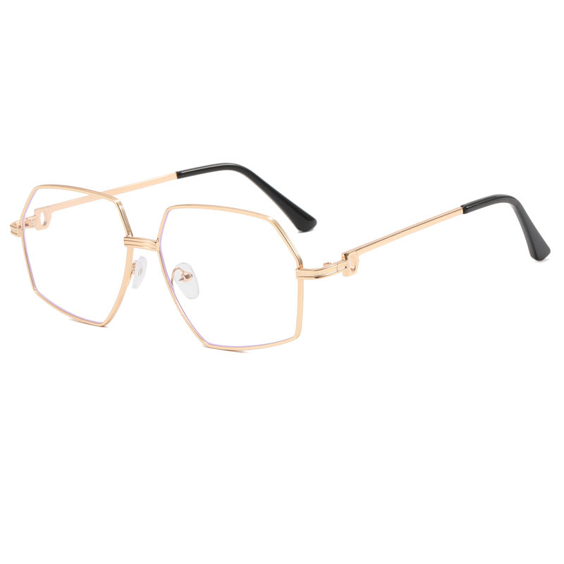 Dame Stilig geometrisk solbrille med edel metallramme Skanto