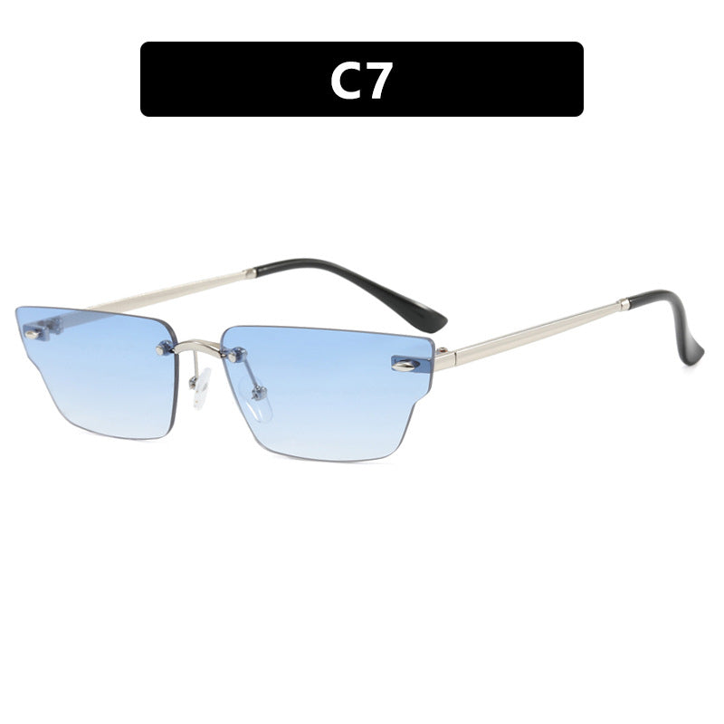 Women's geometric sunglasses with filigree frame and transparent lenses Skanto