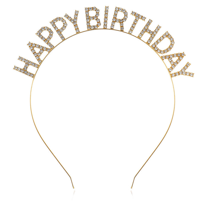 Damer Glitrende Hårbånd med "Happy Birthday"-påskrift Skanto