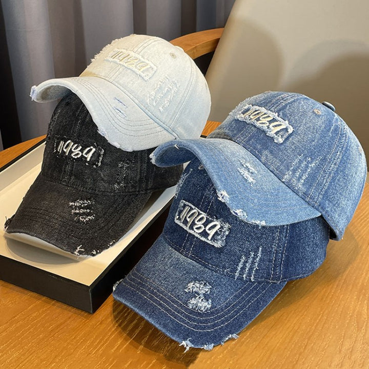 Kvinne Slitt Denim Baseball Caps Skanto 1784188483