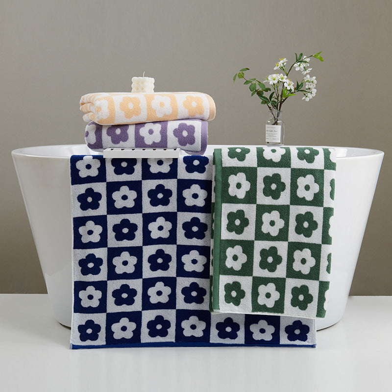 Damer Luksuriøst Frotté-Badehåndkle med Blomsterdesign Skanto
