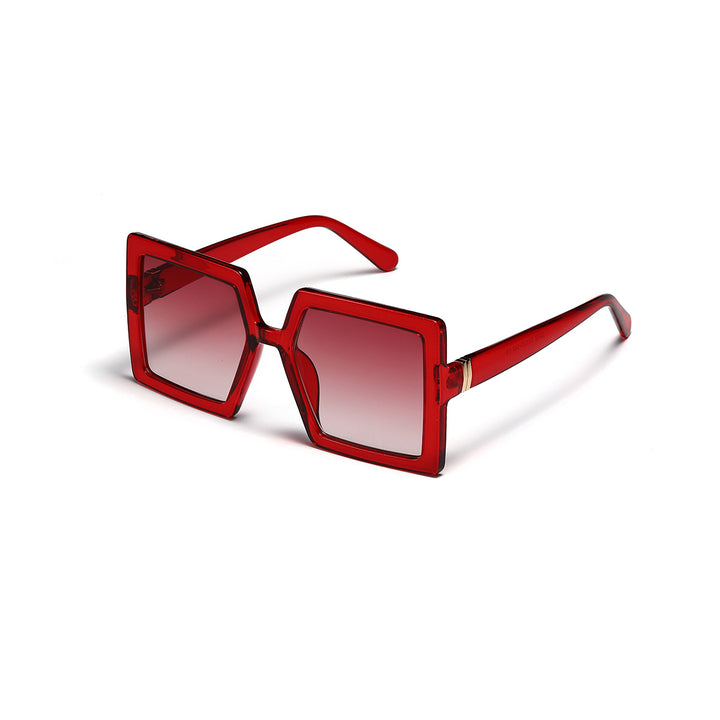 Dame geometrisk solbrille med moderne, bred ramme Skanto