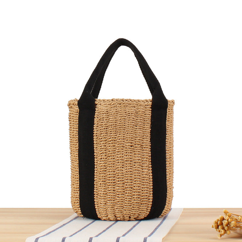 Structured tote bag made of woven natural material Skanto
