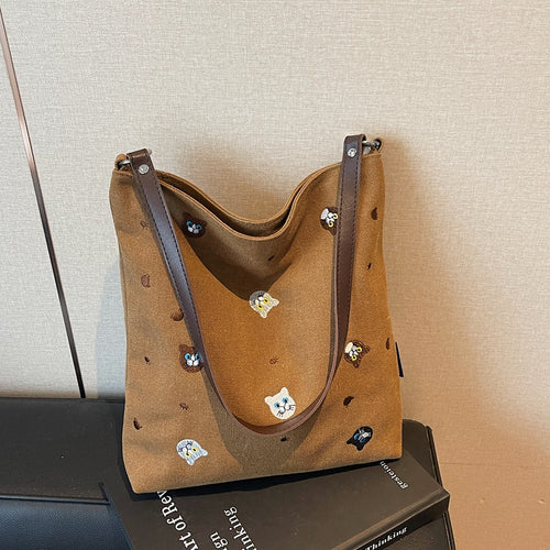 Morsom brodert karakter skole ryggsekk bag