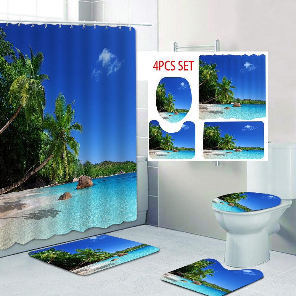 Tropisk Strand Scene Dusjforheng Skanto