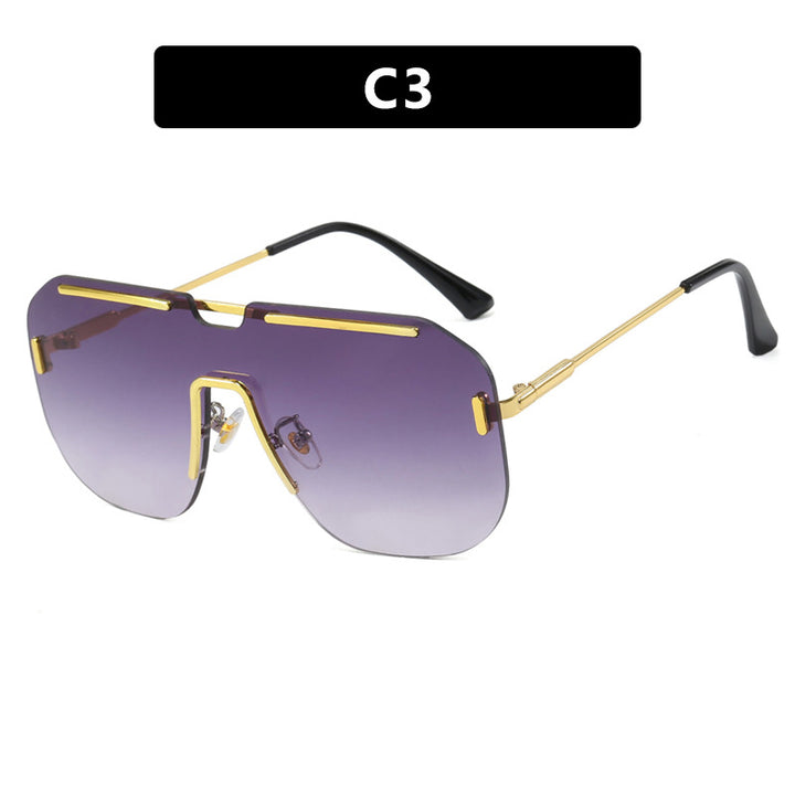Dame geometrisk solbrille med stilramme i metall og UV-beskyttelse Skanto