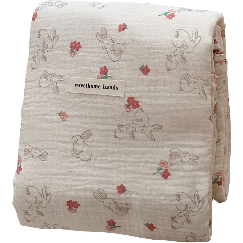 Unisex Cozy Muslin Blanket med Søtt Kanin Design Skanto