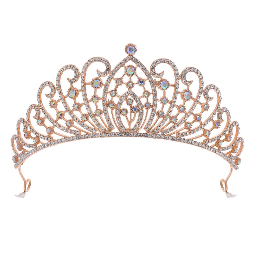 Dame Elegant Strass-tiara med florale detaljer Skanto