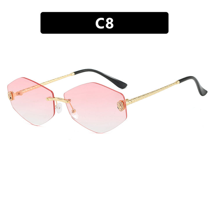 Women's geometric sunglasses in modern design with elegant metal frame Skanto