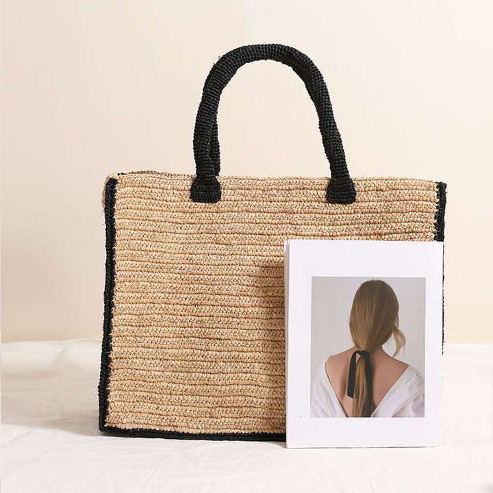 Handmade basket bag with reinforced handles Skanto