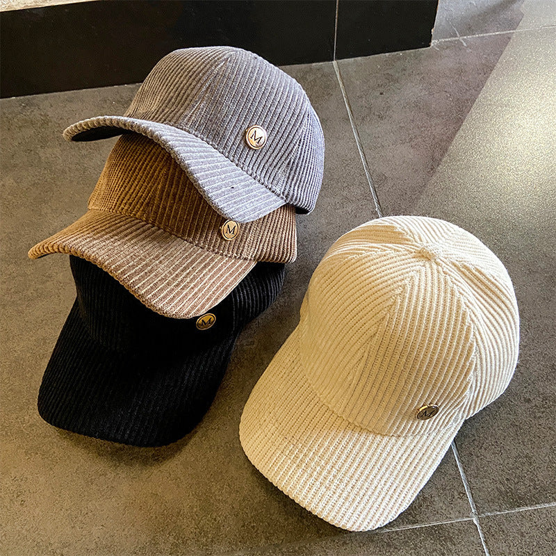 Kvinne Textured Corduroy Baseball Cap Skanto