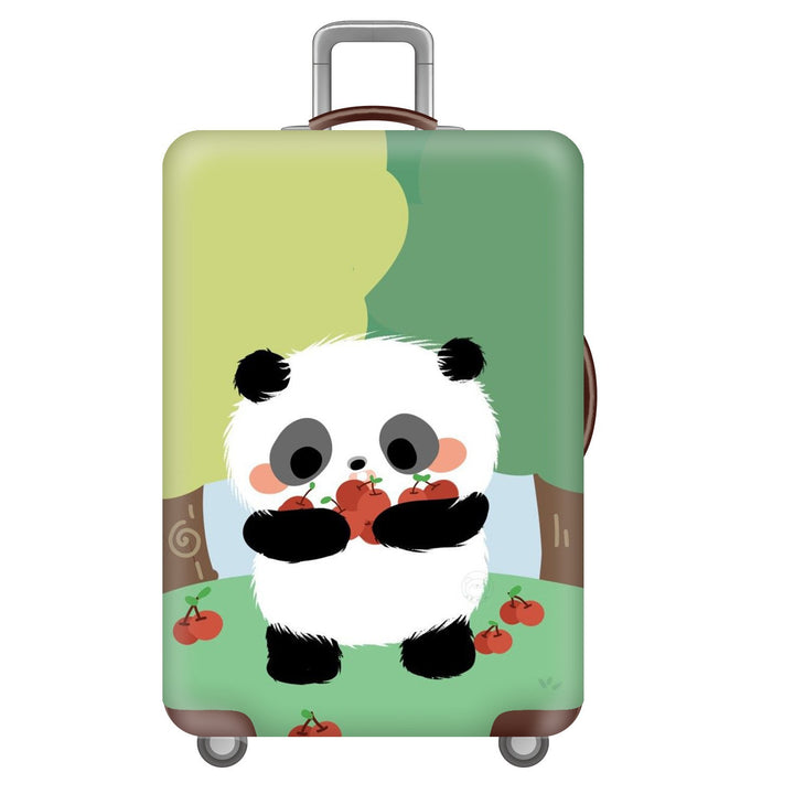 Unisex nan elastisk koffertrekk for hardplast trolley med søtt panda-motiv, elastisk beskyttelsestrekk med håndtak- og hjulåpninger Skanto