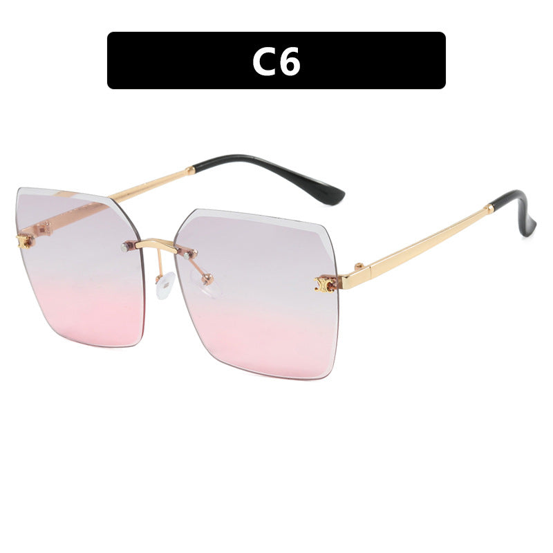 Women's square sunglasses with modern design and filigree metal frame Skanto