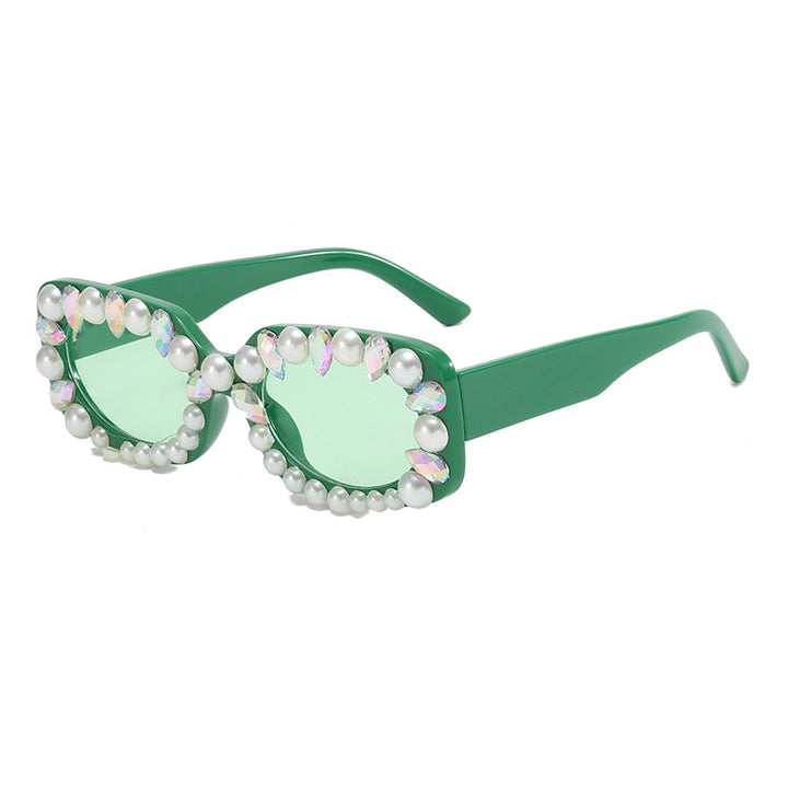 Damer elegant solbrille med perlepynt Skanto
