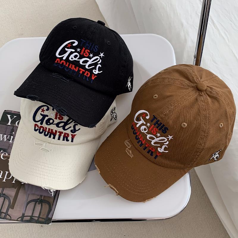 Herre Slittet Brodert Baseball Cap Skanto