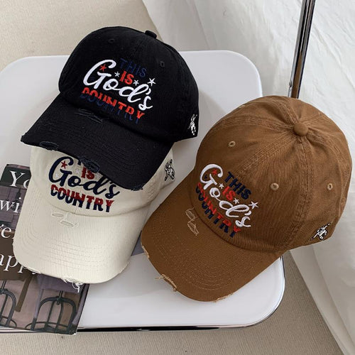 Herre Slittet Brodert Baseball Cap Skanto