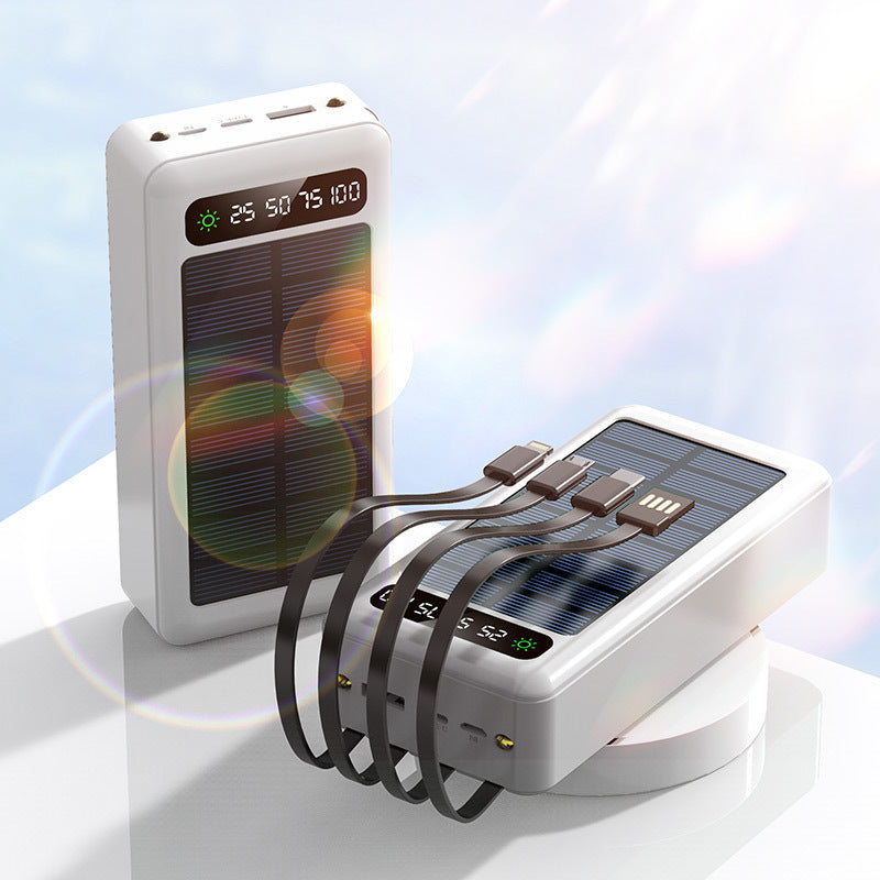 Solar Powerbank med multifunksjonsladningsfunksjon og innebygd LED-skjerm Skanto
