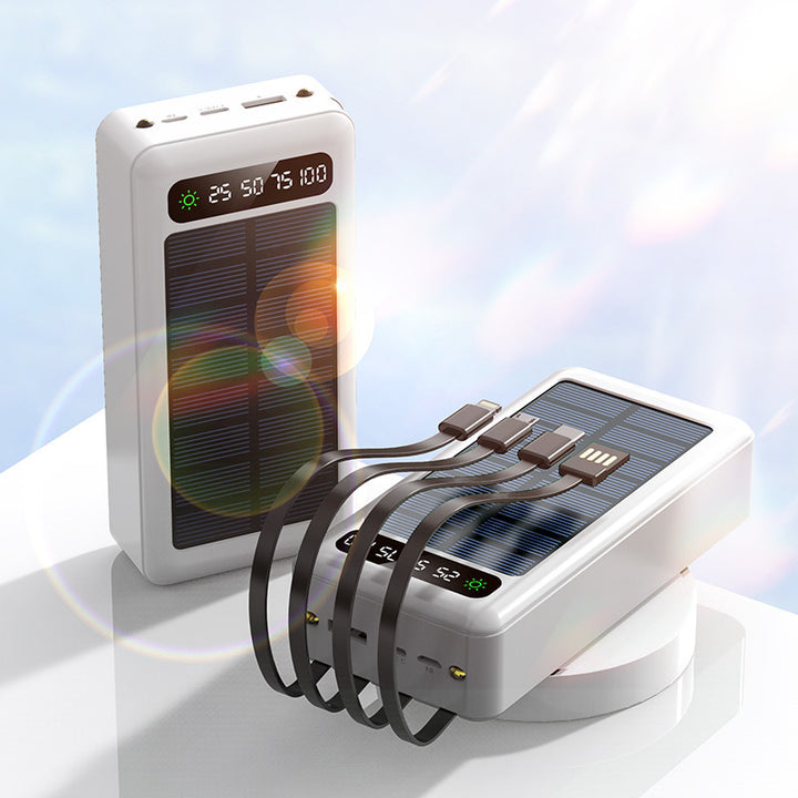 Solar Powerbank med multifunksjonsladningsfunksjon og innebygd LED-skjerm Skanto