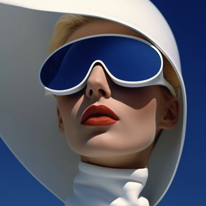 Women's futuristic sunglasses with large lenses and ergonomic frame Skanto