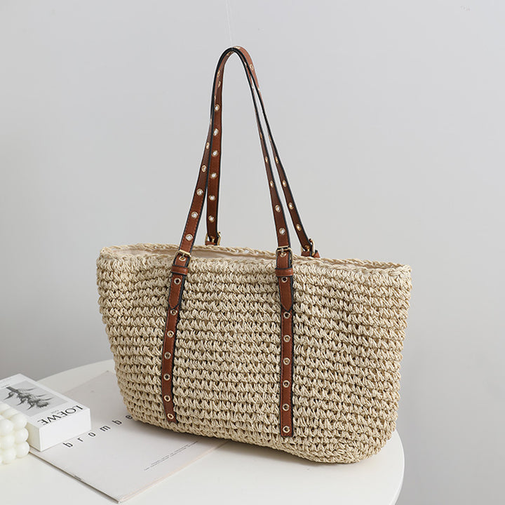 Elegant basket bag with sturdy leather handles Skanto