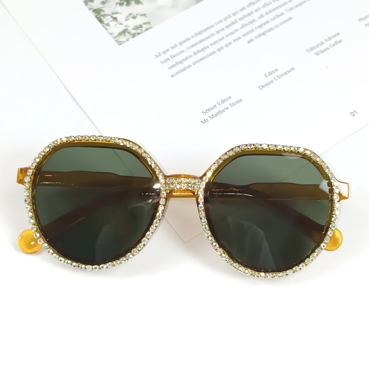 Dame Glitrende Oversized Solbriller Skanto