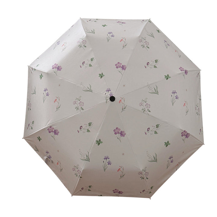 Damer Sammenleggbar Paraply med elegant blomstermønster Skanto