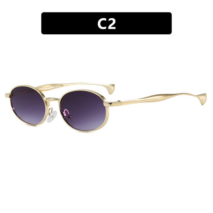 Women's robust round sunglasses with mirrored lenses Skanto
