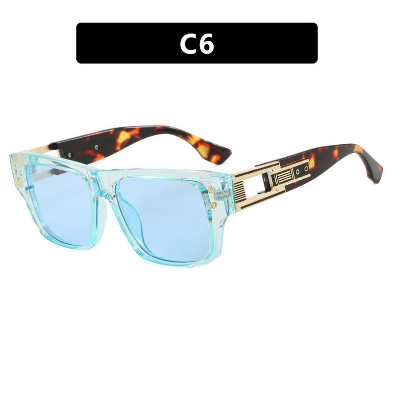 Dame moterik kvadratisk solbrille med elegant gyllen dekorasjon Skanto