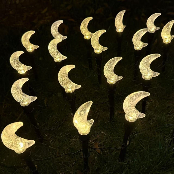 Crescent Moon Solarbelysning Hagespyd med Teksturert Akryl Diffusor og Varm Hvit LED Skanto