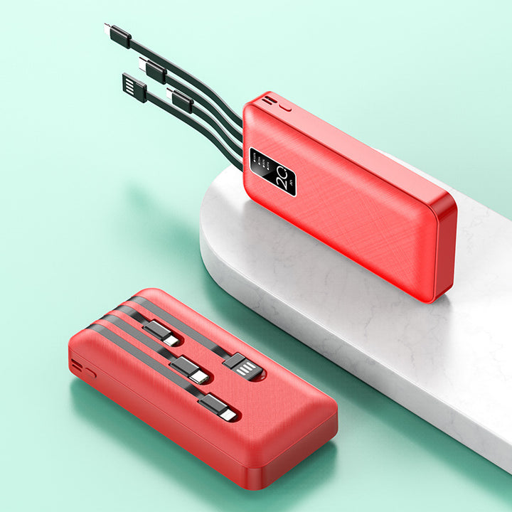 Kraftig powerbank med integrert multikabel Skanto