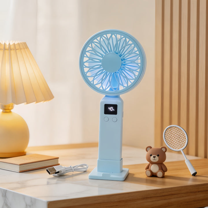 Damer Bærbar USB-vifte med LED-skjerm og ergonomisk design Skanto