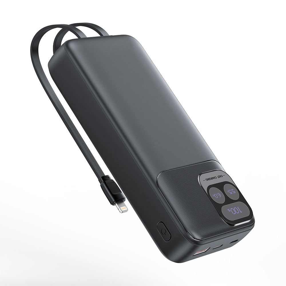 Powerbank med dobbelt ladekabel og hurtigladefunksjon Skanto