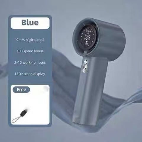Unisex nan kompakt bladløs håndvifte med LED-skjerm, flerstegs regulering og batteridrift Skanto